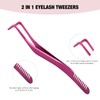 Fadlash Eyelash Tweezers Eyelash Applicator 2PCS Tool Multi -Function Stainless
