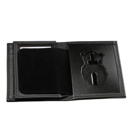 Hidden Badge Bifold Wallet USAF SP Air Force Security Police Badge and ID Case Hidden Badge Wallet (Cutout DK-197) Black Leather