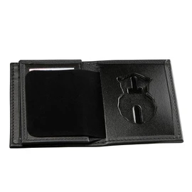 Hidden Badge Bifold Wallet USAF SP Air Force Security Police Badge and ID Case Hidden Badge Wallet (Cutout DK-197) Black Leather