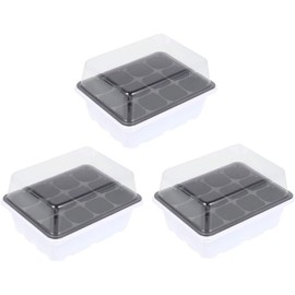 Bandeja de plántulas con Planta de Tapa, Bandeja Semillas Invernadero, Conjunto propagación Invernadero 12 Células para la germinación Jardines 3pcs, decoración del Patio Trasero