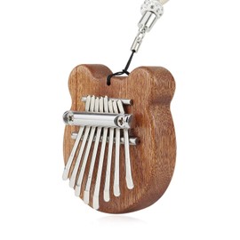 Alnicov 8 Keys Kalimba Thumb Piano,Super MiNi Mahogany Finger Piano with lanyard Suitable for Beginners(Ear Shape)