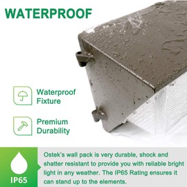 OSTEK LED Wall Pack Lights 150W 21000LM, 5000K Daylight Wall Pack with Dusk to Dawn Photocell Function, Commercial and Industrial Outdoor Security Lighting Fixture LED Flood Light IP65 Waterproof