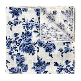 Kebocis - Pañuelo cuadrado con bolsillo floral para hombre, Blanco #2, 12"