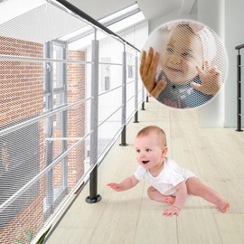 XiYee Stair Safety Net, 3 Metre Railing Safety Net, Safety Net, Stair Safety Net for Children, Baby Balcony Net, Safety Net for Children, Stair Safety Net (White)