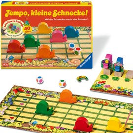 Ravensburger Kinderspiel 23034 Tempo Small Snail 40th Anniversary, Popular Snail Race with Additional Award Ceremony, Board Game for Girls and Boys, 2-6 Players, from 3 Years