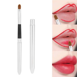 Professional Lipstick Brush, Lip Tool Lip Brush Applicators Flat Lip Multi-Function Cosmetic Tool With Cover