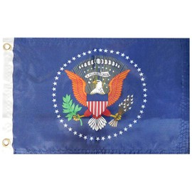 Trade Winds US Presidential Seal Premium Quality Heavy Duty Fade Resistant 100D 12x18 12x18 Woven Poly Nylon Car Boat Flag Banner with Grommets, Blue
