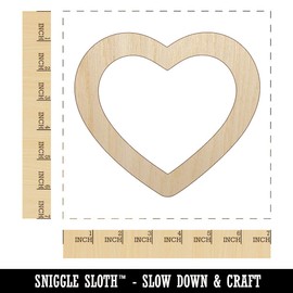 Heart Hollow Unfinished Wood Shape Piece Cutout for DIY Craft Projects - 1/4 Inch Thick - 6.25 Inch Size
