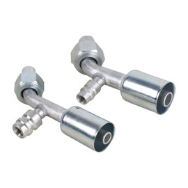 Wisepick Air Conditioner Fitting Set #8 and #10 Female Oring Beadlock 45° Degree with R134a high and low pressure valve, A/C Refrigerant Hose Fitting