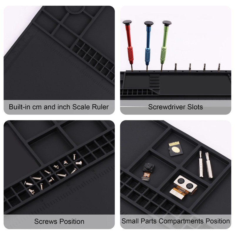 Premium Heat Resistant 932°F 22"x 14.2" Magnetic Silicone Soldering Mat