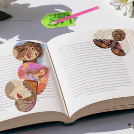 MUAECH 4 Packs Diamond Art Bookmarks, Taylor Merch, Cute Book Marks for Book Lovers, DIY Diamond Painting Making Corner Bookmark Kits, Diamond Art Kits Taylor Gifts for Reading Women, Adults, Kids