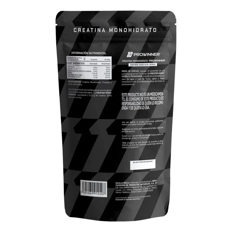 Creatina Monohidrato En Polvo 350g Prowinner Sabor Natural