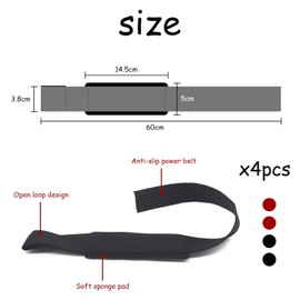 2 Pairs Weight Lifting Straps, Gym Wrist Straps with Padded, Anti Slip Hand Bar Grip, Deadlifting Powerlifting, Strength Training Gym Fitness