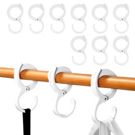 CANCYCC Pack of 9 S Hooks, White, Anti-Drop Hooks for Hanging, S-shaped Hooks for Hanging Pots, Utensils, Coffee Cups, Clothes, Plants, Towels