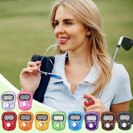 Simgoing 10 Pcs Electronic Finger Counter Rhinestones Hand Tally Clicker Tasbeeh Counter Bulk Resettable for Christmas Golf Gifts Counting Goods Lap Knitting Bling Accessories (Multicolor)