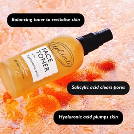 UpCircle Face Toner with Hyaluronic Acid + Salicylic Acid 100ml - for Balancing, Plumping + Soothing - Mandarin Fruit Water, Chamomile Extract + Glycerin - Natural, Vegan + Cruelty-Free