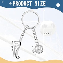 YANGWEN Soccer Keychain for Boys - Football Gift with Mini Cleat & Ball Charm - Sporty Key Ring for Kids, Players & Fans - Cool Football Accessories for Backpacks & Keys