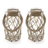 Funsoba Rustic Hanging Mason Nautical Jar Rope Net Dry Flower