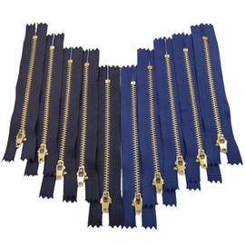 Wonesifee #4 - 10 piezas de jeans con cierre de metal de 4 pulgadas, cierre de latón con cierre sin separación, cierre a granel para bolsa de costura, cartera, portafolios, jeans, cremalleras de 4