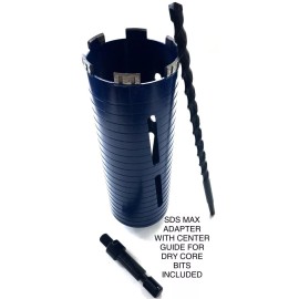 Pro Right Industry 3" Dry Diamond Core Bit for Concrete with SDS MAX Adapter & Pilot bit