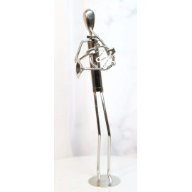 Decorative Hand Made Recycled Metal Tuba Instrument Player Musician Statue