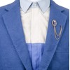 Knighthood - Broche para hombre, color azul real, con cadena