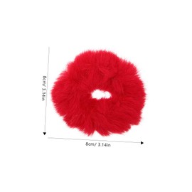 LALAFINA 5pcs Imitation Rabbit Plush Hair Ties Hair Ribbons Hair Ties for Female Plush Hair Rope Hair Bands Stretch Hair Rope Ponytail Holder Plush Scrunchy Girl Faux Rabbit Fur Hair Ring