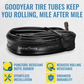 Goodyear Bicycle Tube, 25/32c - 25/32c Bike Tube with Butyl Rubber - Dependable Mountain Bike Tubes for Premium Cycling - ‎‎‎‎25/32c