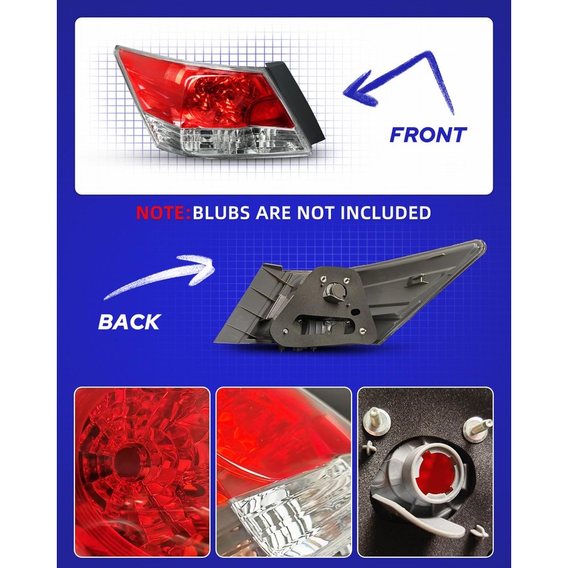 AUTOONE Honda Accord Tail Lights Compatible with 2008 2009 2010