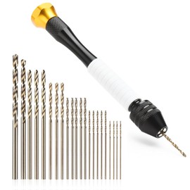 Pin Vise Hand Drill Manual with 22pcs Micro Drill Bits Set（0.6mm-2.5mm）Professional Rotary Craft Mini Drills for Jewelry Making Supplies Resin Wood Plastic Miniature