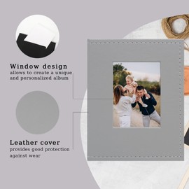 Cherrich Small Photo Album 4x6 100 Pockets Leather Cover Picture Book Holds 4x6 Photos for Wedding, Baby, Family, Graduation