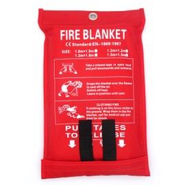 Toneeko Fiberglass Fire Blanket for Emergency Surival, Flame Retardant Protection and Heat Insulation, Designed for Kitchen,Fireplace,Grill,Car,Camping(White(1.0 * 1.0m))