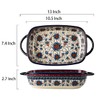 Bicuzat Vintage Style Pottery Bakeware Ceramic Casserole Dish Baking Pan