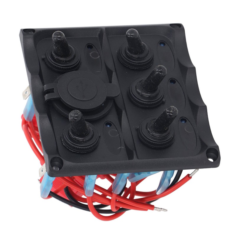 Rocker Switch Panel 2 USB Port 5 Gang Rocker Switch