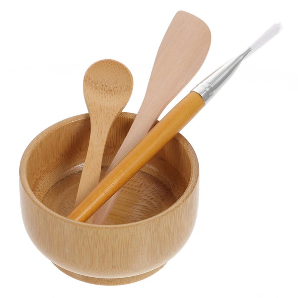 DEARMAMY Mixing Bowl Set with Wooden Brush Applicator：Facial Bowls, Spatula,