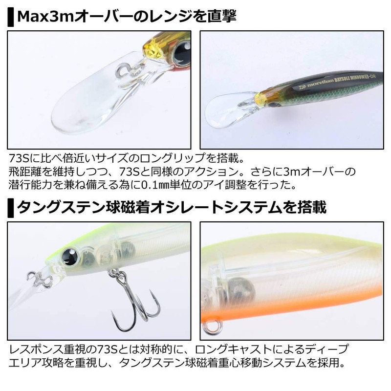 Daiwa Morethan Baysole Minnow 2.9 inches (73 mm) DR Tropical