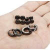 4 Pairs Black Stainless Steel Stud Earrings for Men Women