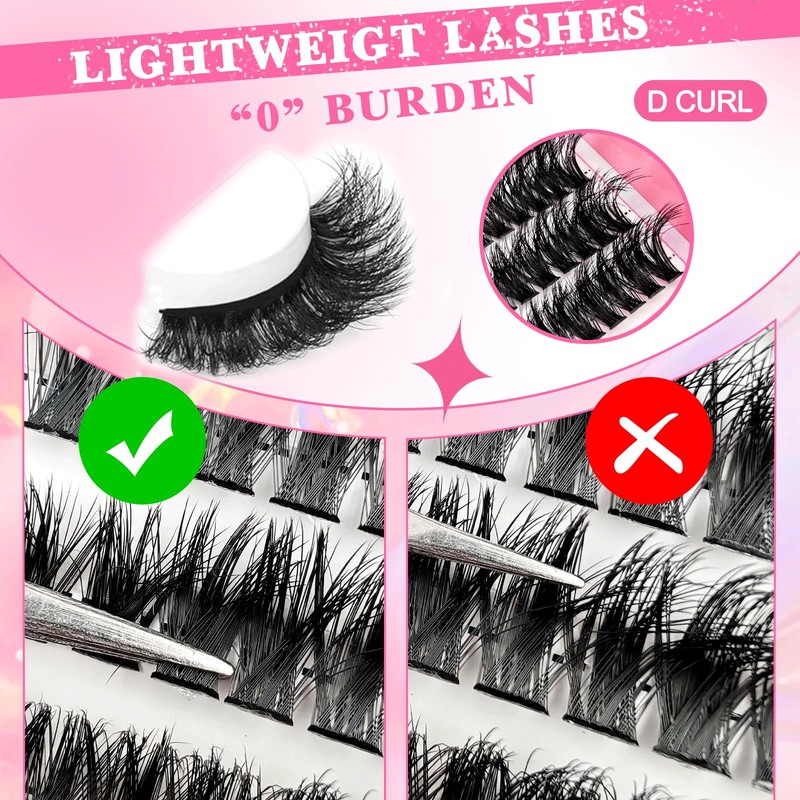 200 Pieces DIY Eyelash Extensions Set, 8-16 mm, Mixed Fluffy