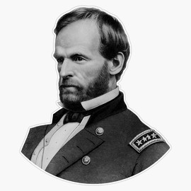 HOF Trading General William Tecumseh Sherman Vinyl Sticker Waterproof Decal Laptop Wall Window Bumper Sticker 5"