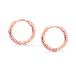 Charmsy 925 Sterling Silver Rose Gold-Plated Chunky Huggie Hoop Earrings for Men Women and Teen