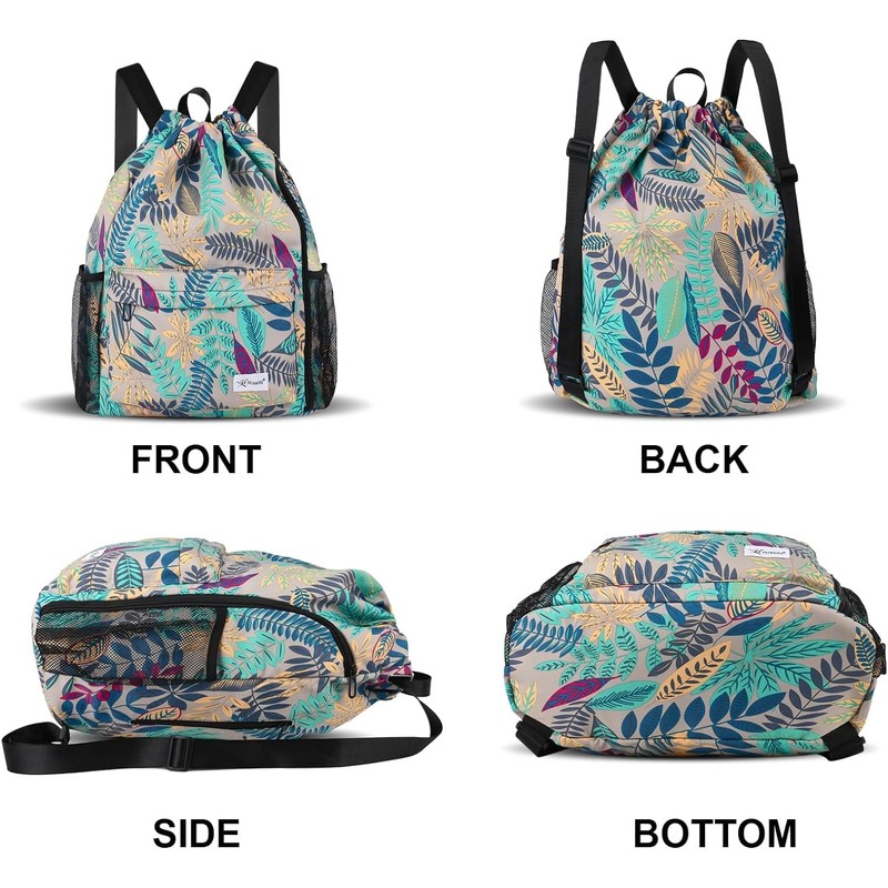 Risefit Drawstring Bag Waterproof Swim Bag Drawstring Gym Backpack Large