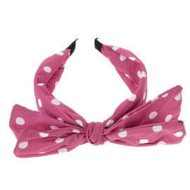 Healvian Retro Rabbit Ear Headband with Large Bow Knot Adorable Animal Print Hair Accessories for Women Adjustable Wide Band for Thick Hair for Makeup and Casual Wear