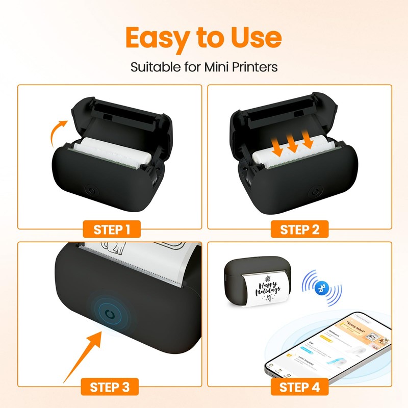 NULLTONEX Label Maker Machine with Tape: Portable Sticker Printer, Support