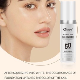 Domality 2 Pack Color Changing Foundation for Mature Skin, Liquid Base Makeup, SPF50 Sunscreen, Concealer Full Coverage, All Skin Tone Moisturizing Cover, Makeup Skin Tint, 30ml