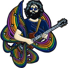 Jerry Garcia Playing the Guitar Enamel Pin – Dual Posts for Secure Attachment, Perfect for Jackets, Bags, Hats, and Rock Collectors