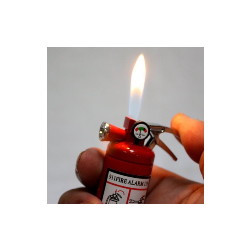 Piioket Gadget Fire Extinguisher Design Flame Lighter with LED Flashlight