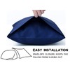100% Cotton Navy Blue Pillowcases, 2 Pack Plain Pillow Cases,