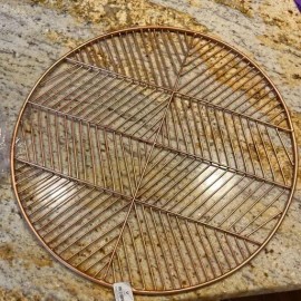 Crate and Barrel Copper Iron Wire Round Dining Table Placemats - 14" Diameter