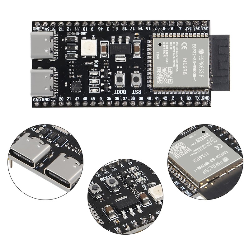 AITRIP 2 pieces ESP32-S3-DevKitC-1 board, WROOM-1-N16R8 ESP32-S3-DevKitC-1 development board with