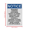 OSHA Required: Gowning Face Mask, Safety Sign, 8.5 x 11